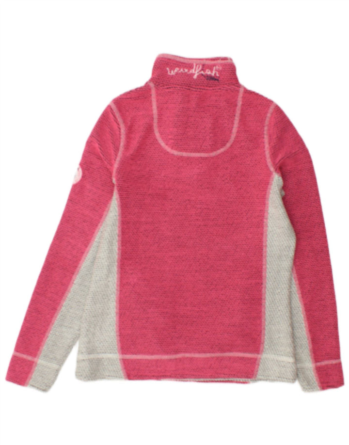 Felpa grafica da donna Weird Fish Jumper UK 8 Small Pink Colourblock