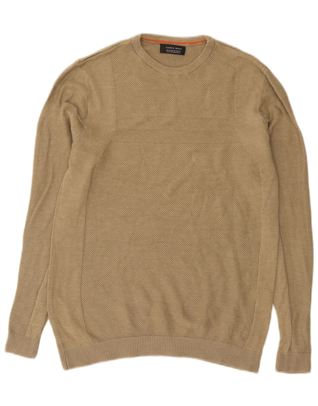 Maglione maglione girocollo da uomo Zara medio acrilico kaki