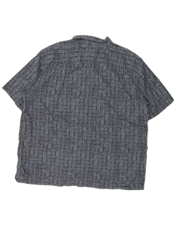 Camicia a maniche corte da uomo dal taglio tradizionale L.L.Bean 2XL Blu geometrico
