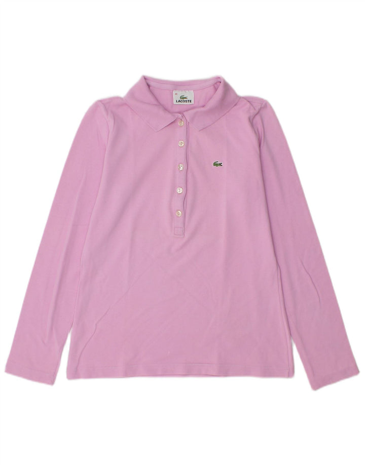 Polo da donna a maniche lunghe Lacoste taglia 40 cotone rosa medio