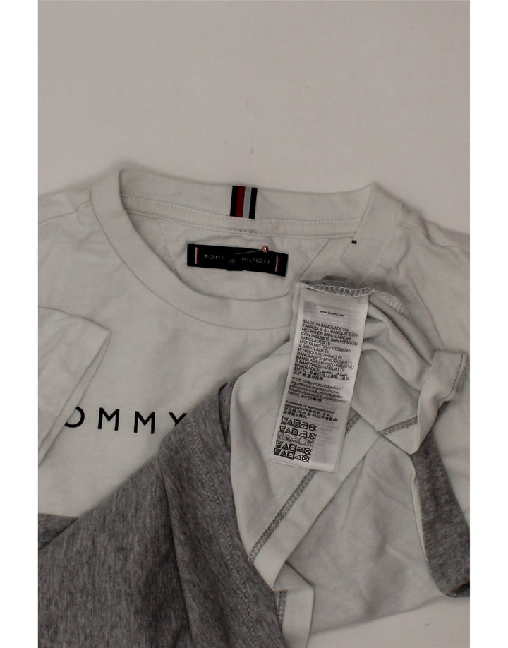 TOMMY HILFIGER T-shirt grafica per ragazzi 9-10 anni in cotone color block grigio