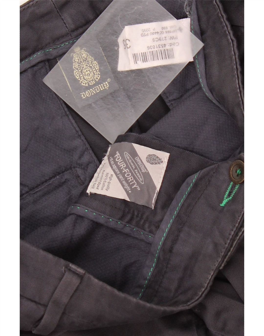 Pantaloni chino slim da uomo Dondup W35 L33 in cotone grigio