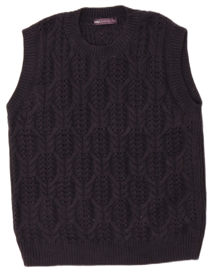 Canotta da donna Marks & Spencer UK 16 grande blu navy in acrilico