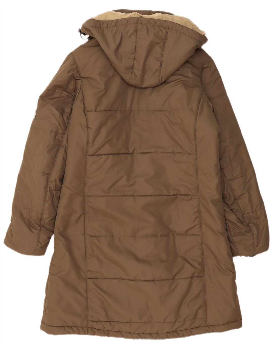 Cappotto imbottito con cappuccio da donna Jack Wolfskin UK 12/14 Poliestere kaki medio