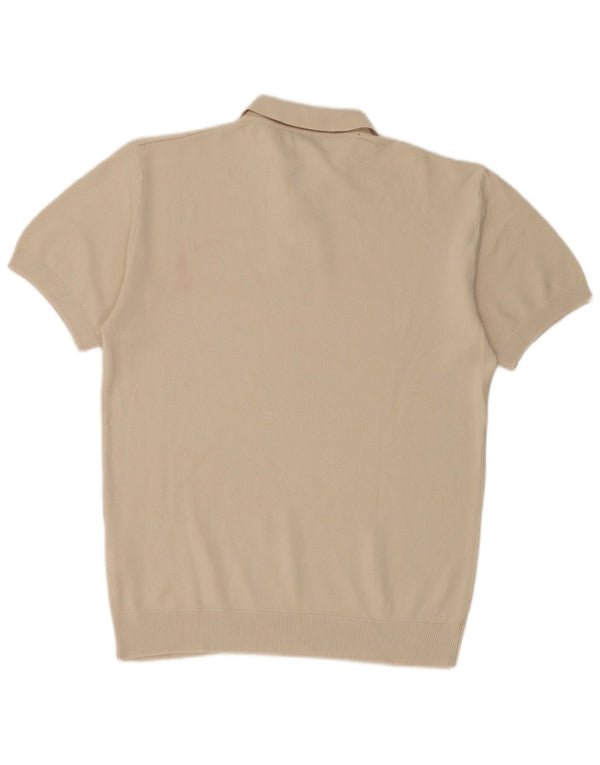 Maglione Zara da uomo a maniche corte con collo alto in cotone beige medio