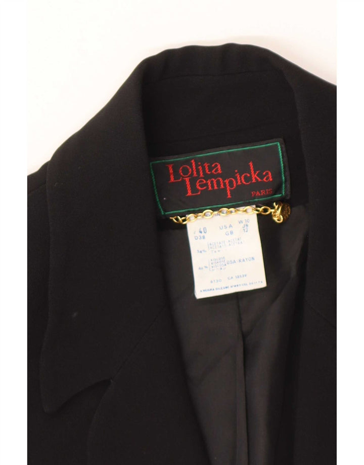 Giacca blazer da donna a 1 bottone Lolita Lempicka UK 12 acetato nero medio