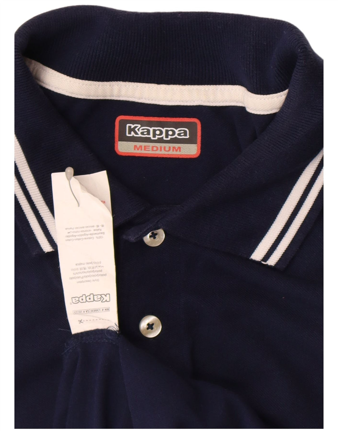 Polo Kappa Uomo Cotone Rigato Medio Blu Navy
