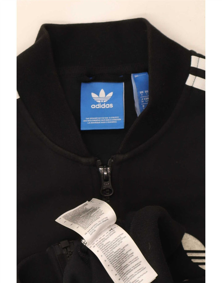 Giacca da ginnastica da uomo Adidas piccola in cotone nero
