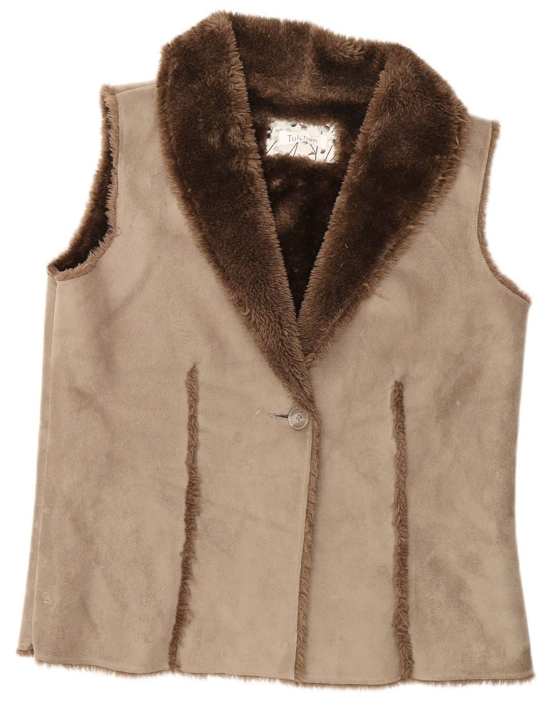 Gilet Sherpa da donna Tulchan UK 14 grande poliestere grigio