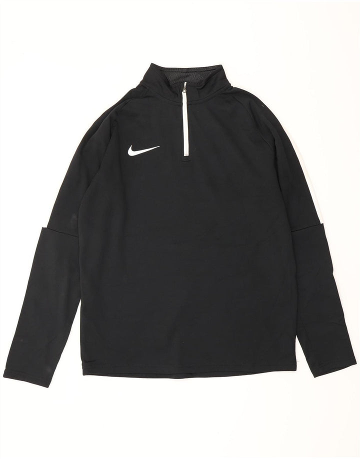 NIKE Top da tuta pullover con zip e collo Dri Fit da uomo, colore nero medio