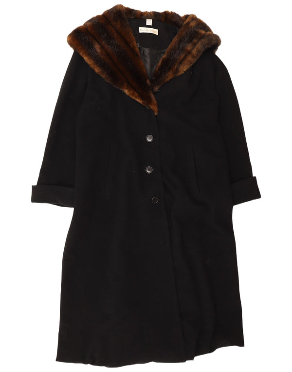 Soprabito oversize con cappuccio da donna Michele Boyard UK 12 lana nera media