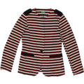 BENETTON Womens 1 Button Blazer Jacket IT 44 Medium Red Striped Polyester Vintage Benetton and Second-Hand Benetton from Messina Hembry 