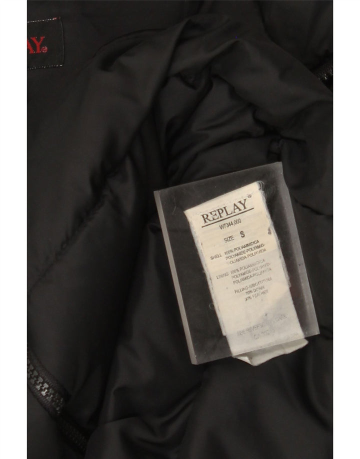 Giacca imbottita oversize con cappuccio da donna Replay UK 10 Small Nera in poliammide