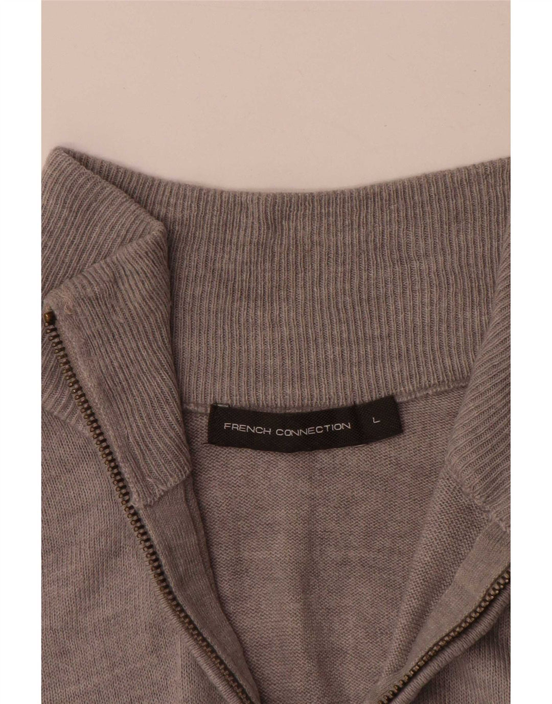 Maglione da uomo con zip e collo con zip French Connection, grande acrilico grigio