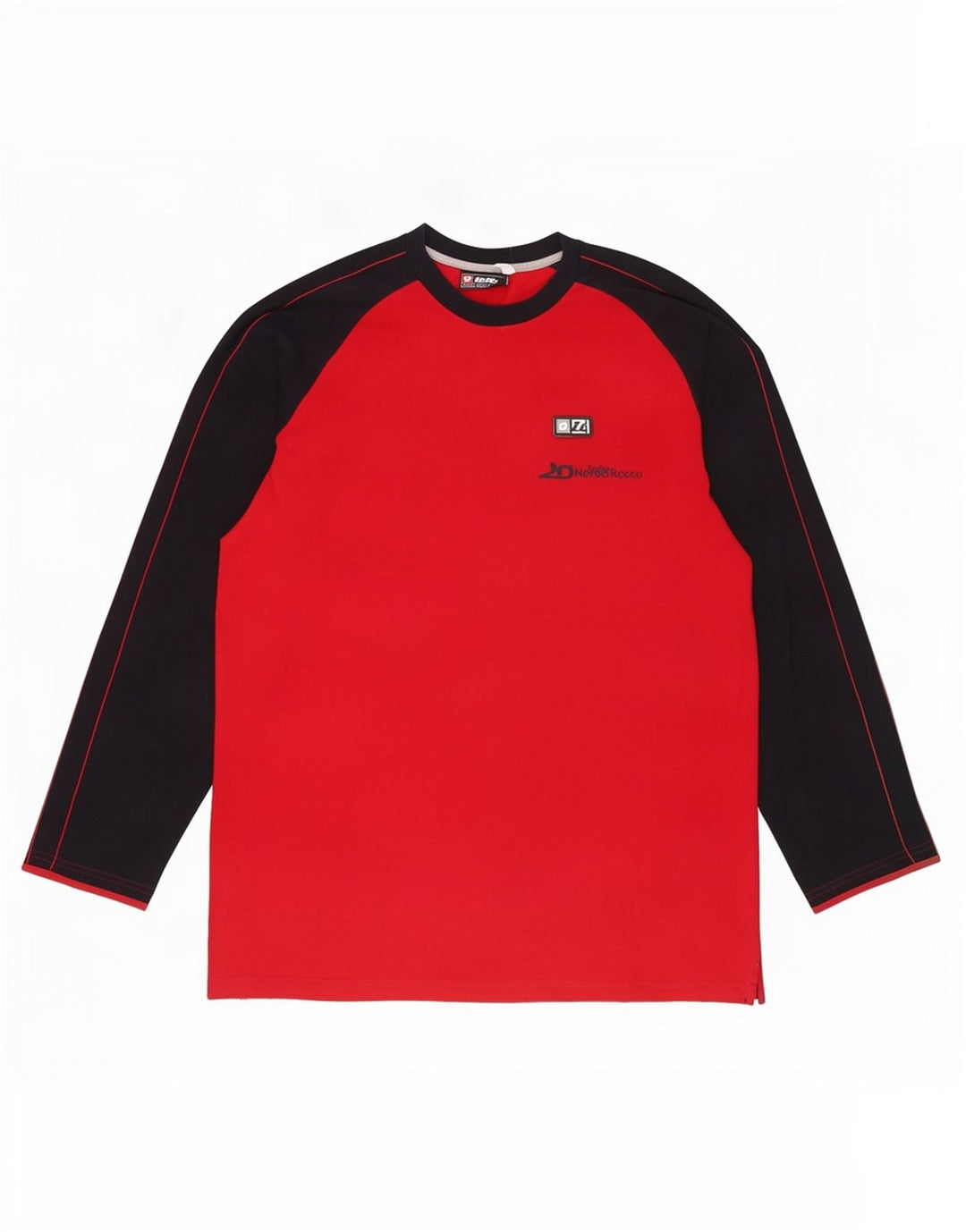 Maglia da uomo Lotto manica lunga XL rossa in cotone color block