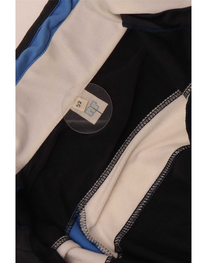 Giacca da tuta retrò vintage da uomo EU 52 grande color block blu navy