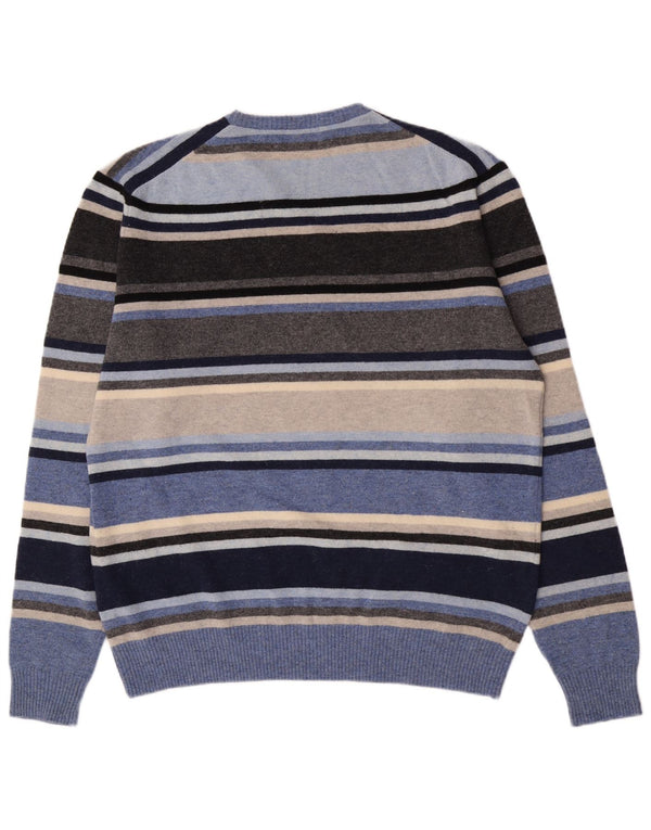 Maglione Kappa da uomo girocollo, maglione a righe grandi, in lana multicolore