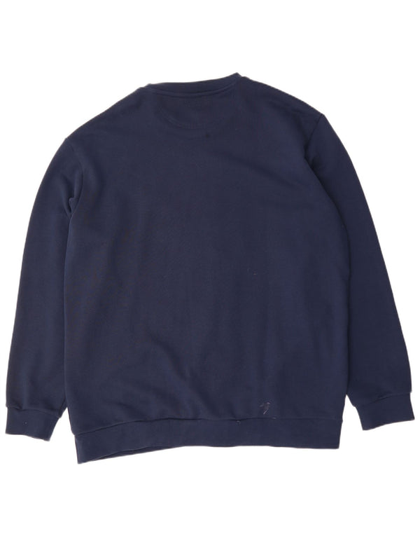 Felpa grafica da uomo ADIDAS maglione XL cotone blu navy