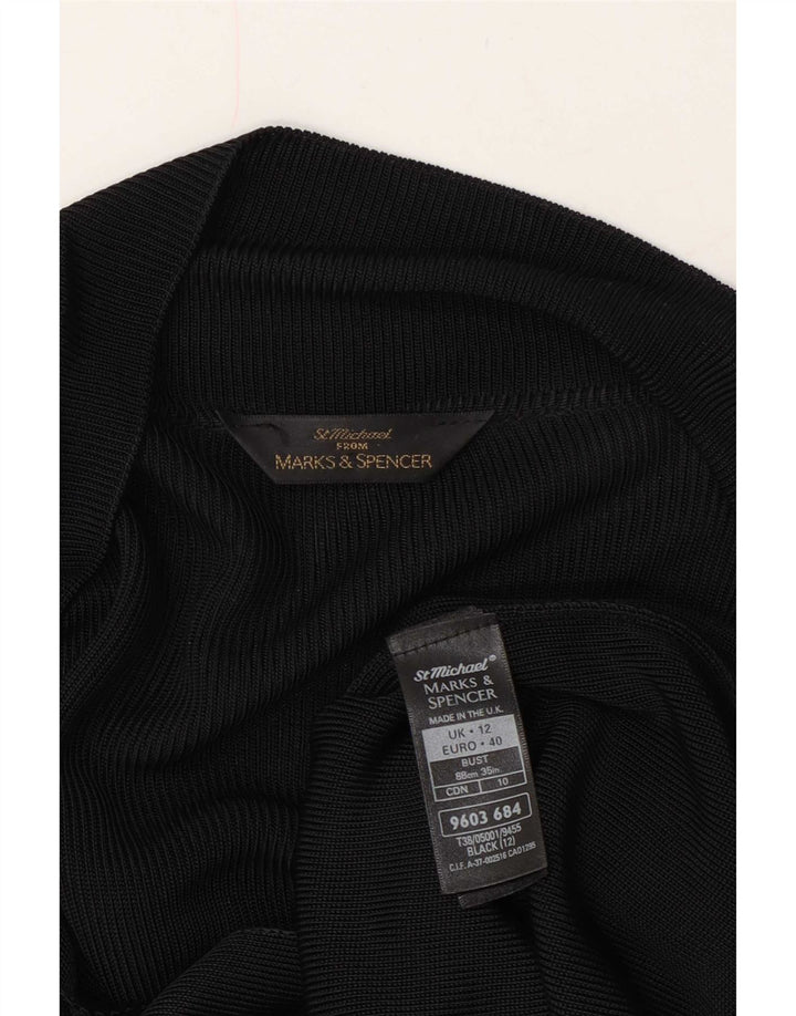 Maglione cardigan trasparente da donna Marks & Spencer UK 12 medio nero