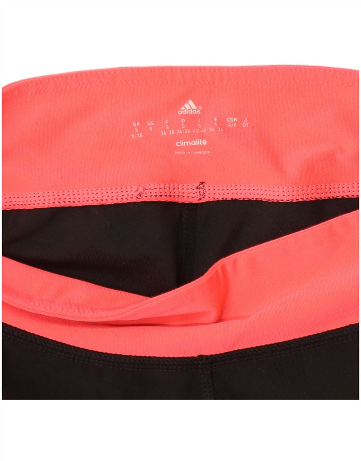 Leggings ADIDAS Climalite da donna UK 8/10 Small Black Colourblock