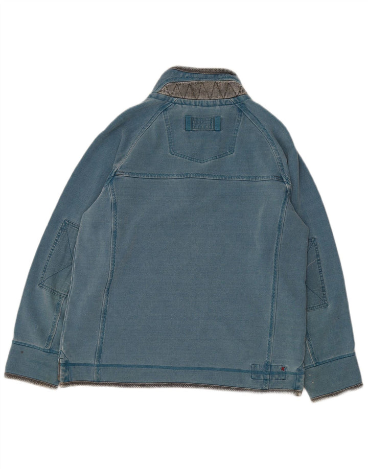 Felpa da uomo con zip e collo Fat Face in cotone blu medio