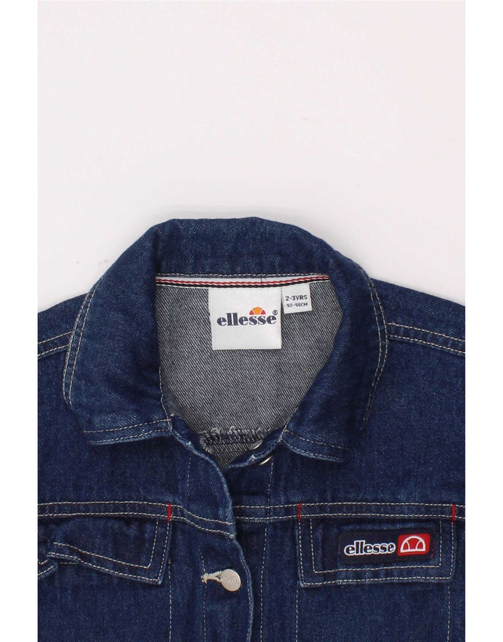 Giacca in denim grafico per ragazze Ellesse 2-3 anni in cotone blu navy