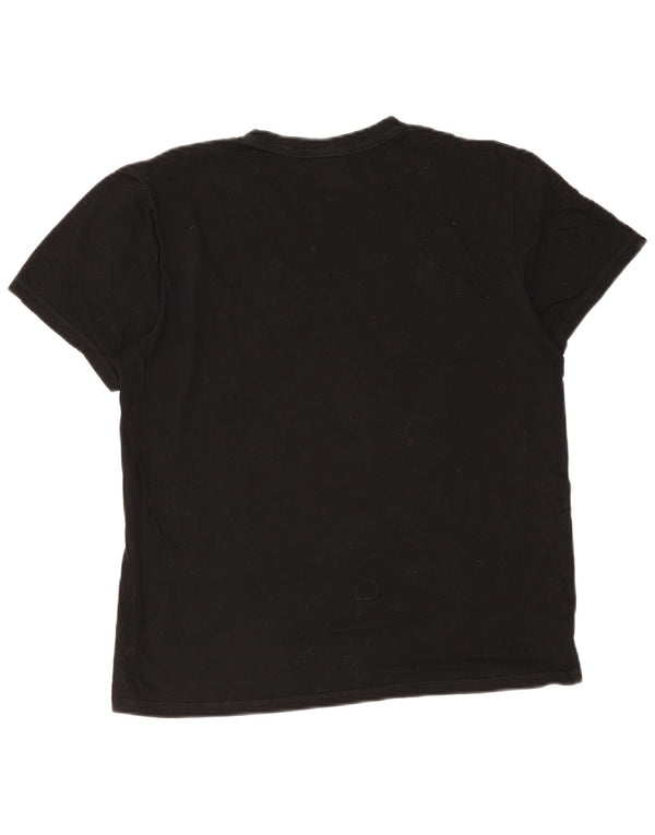 T-shirt Fila da uomo Top in cotone nero medio
