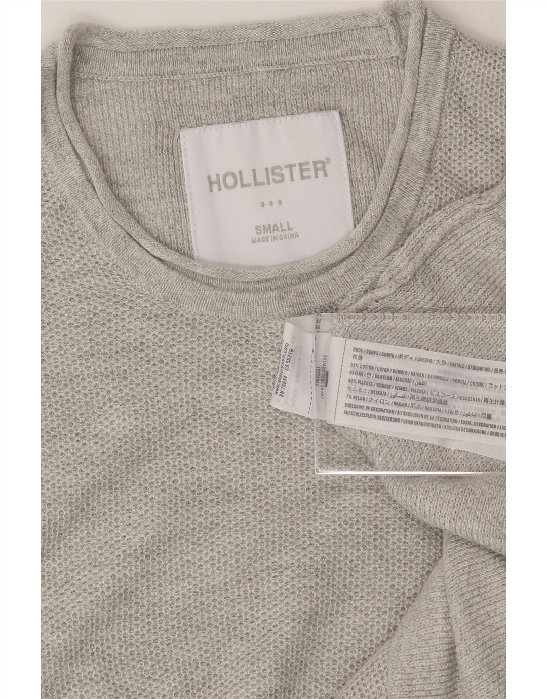 HOLLISTER Mens T-Shirt Top Small Grey Cotton Vintage Hollister and Second-Hand Hollister from Messina Hembry 