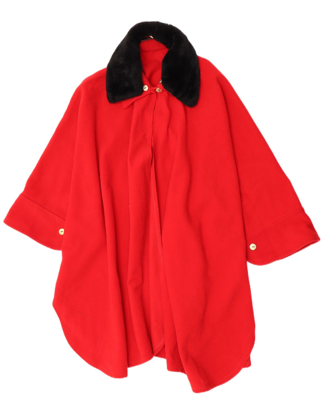 Cappotto poncho vintage da donna, taglia unica, rosso