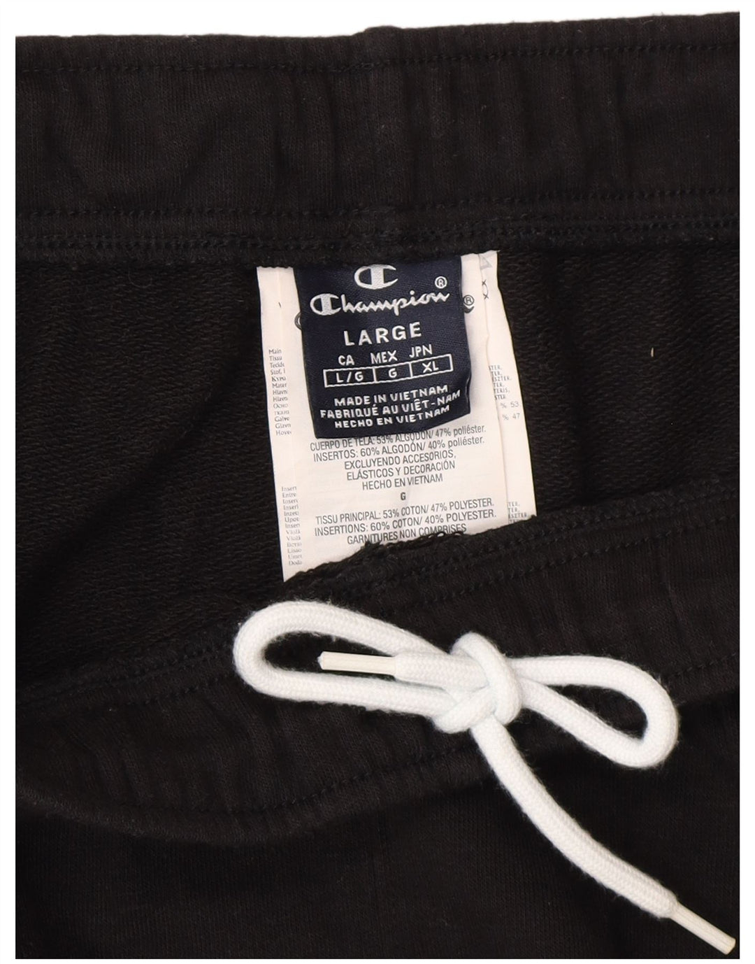 Pantaloni da tuta da uomo Champion grandi in cotone nero