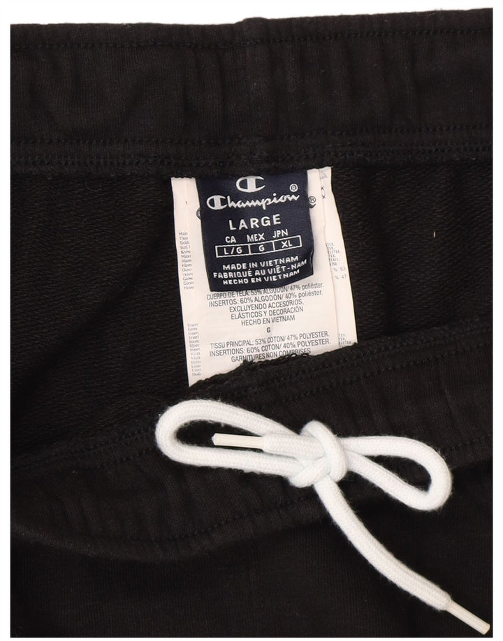 Pantaloni da tuta da uomo Champion grandi in cotone nero