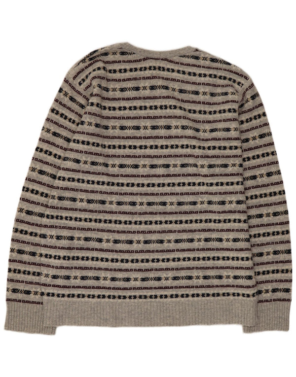 Maglione maglione girocollo da uomo di Steve & Baryy XL a righe grigie