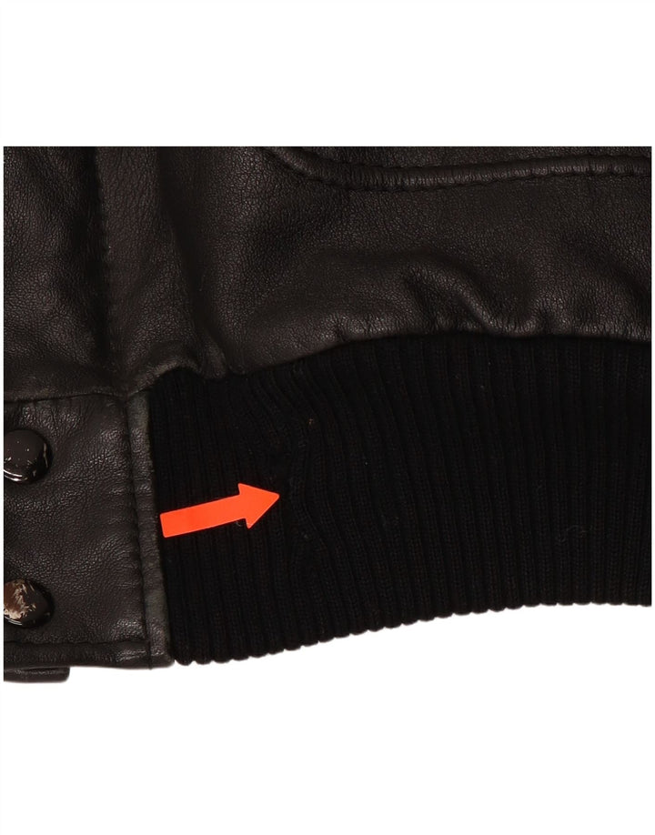 Giacca in pelle militare da uomo VINTAGE IT 54 2XL Pelle nera