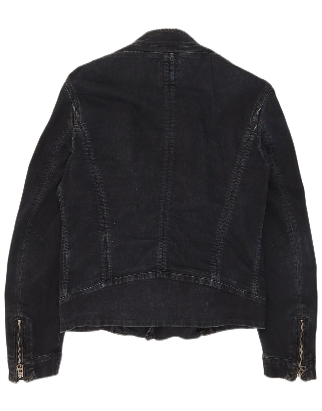 Giacca da motociclista in denim da uomo Guess UK 36 piccola in cotone nero