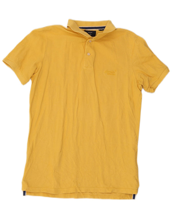 Polo da uomo Superdry in cotone giallo medio