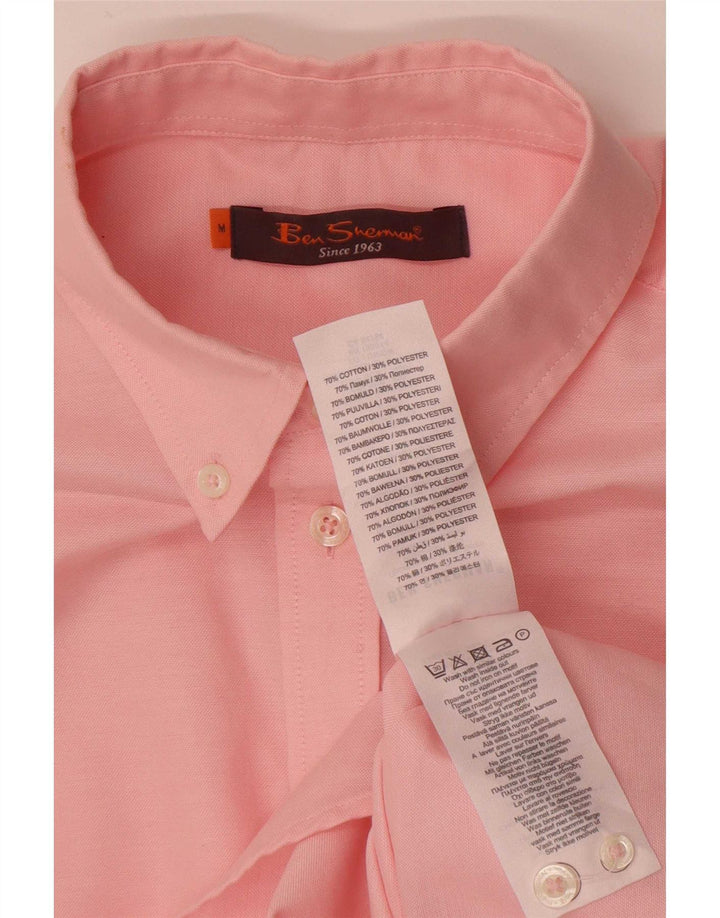 Camicia a maniche corte da uomo Ben Sherman in cotone rosa medio
