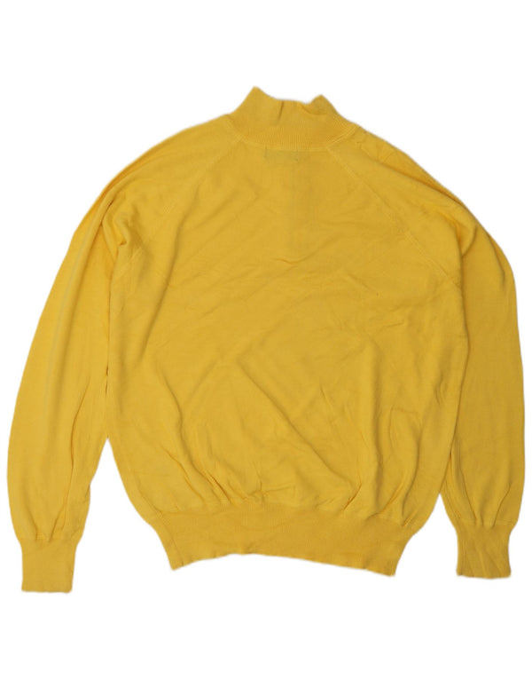 Sergio Tacchini Maglione da uomo con zip e collo grande in cotone giallo