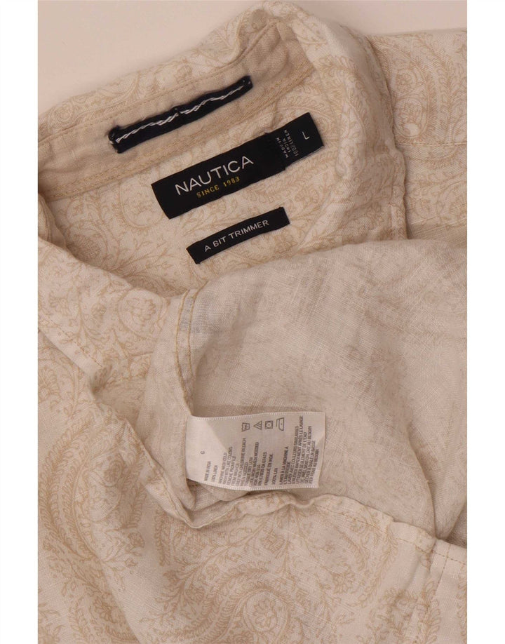 Camicia da uomo Nautica Large Beige Paisley Linen