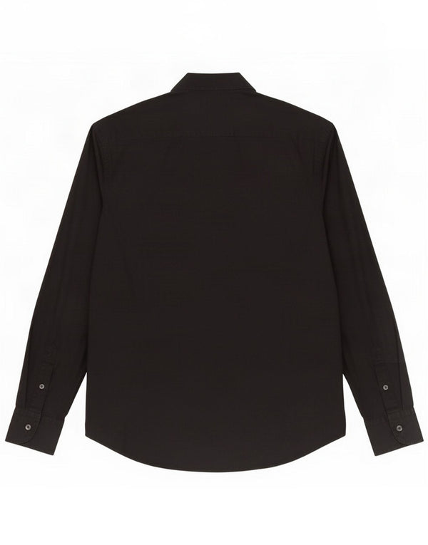 Massimo Dutti Camicia da uomo grande nera in cotone classica