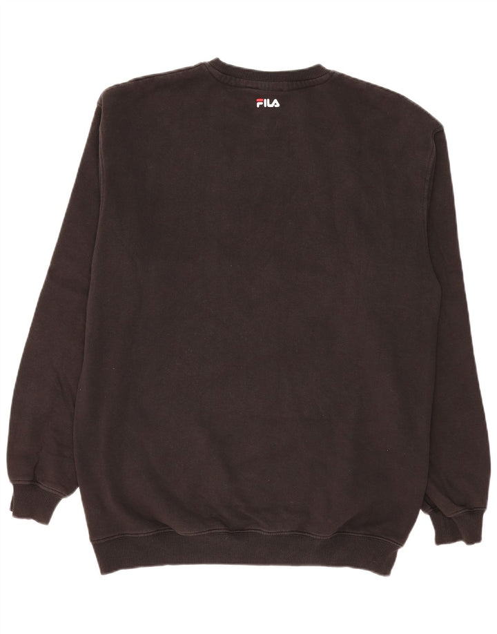 Felpa grafica da uomo Fila Maglione cotone nero medio