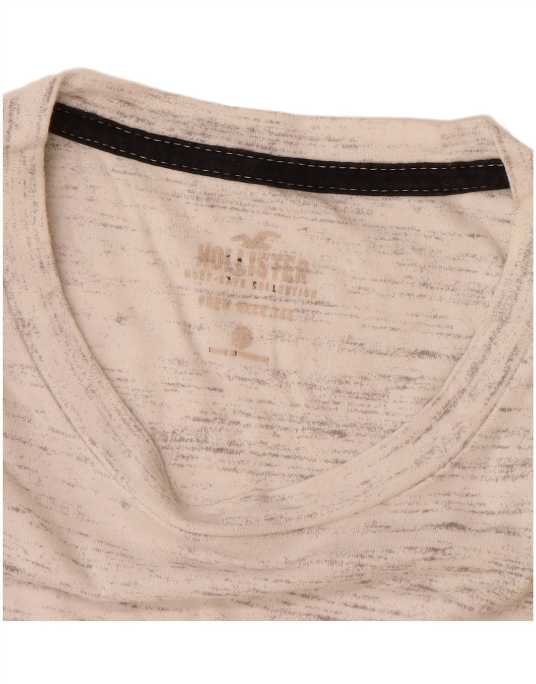 T-shirt da uomo HOLLISTER Top piccola in cotone screziato bianco sporco