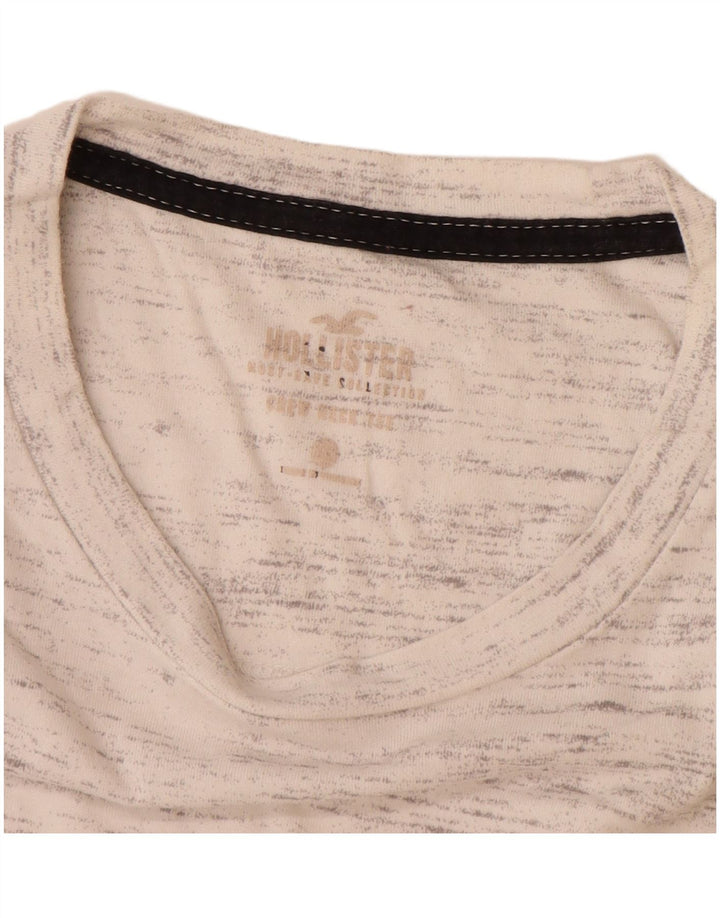 T-shirt da uomo HOLLISTER Top piccola in cotone screziato bianco sporco