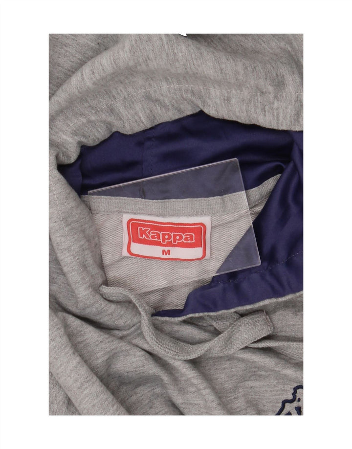 KAPPA Womens Graphic Hoodie Jumper UK 14 Medium Grey Polyester Vintage Kappa and Second-Hand Kappa from Messina Hembry 
