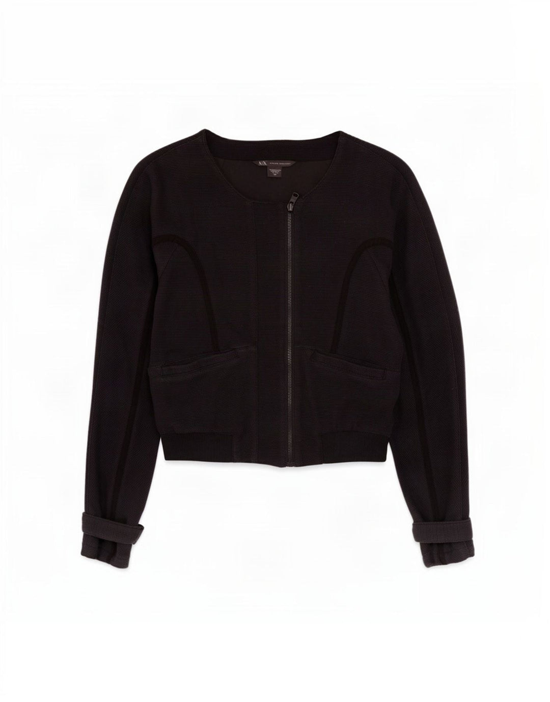 Giacca bomber corta da donna Armani Exchange UK 10 piccola in cotone nero