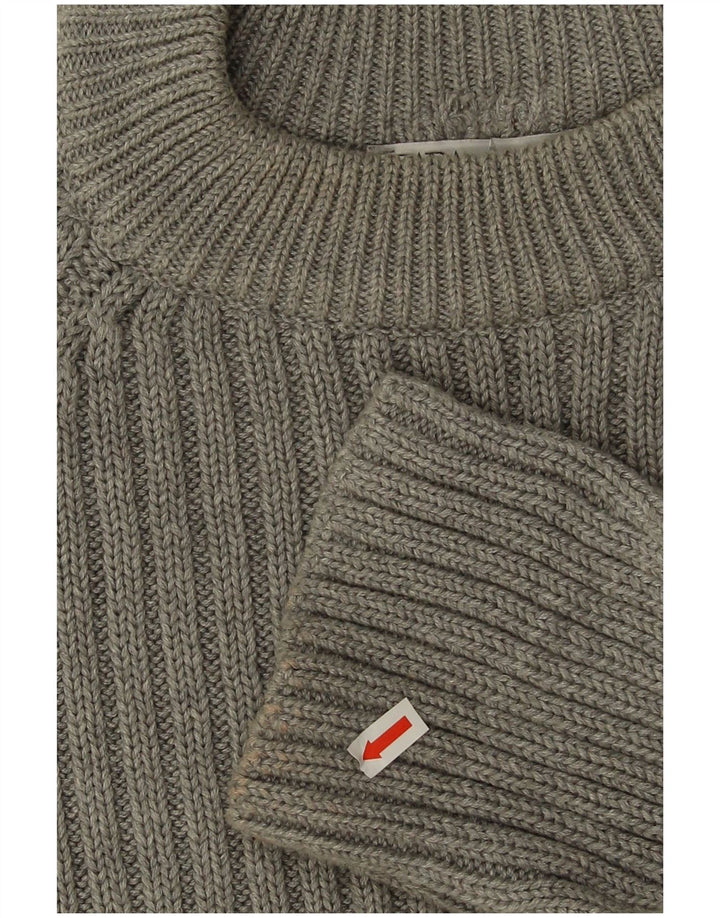 Maglione corto girocollo da donna Zara UK 14 Cotone grigio medio