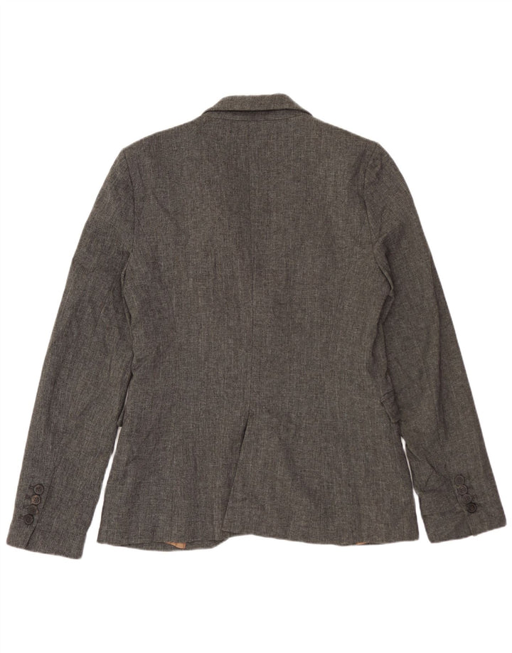 Giacca blazer a 1 bottone da donna Zara UK 12 Poliestere grigio medio
