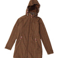 MC KINLEY Giacca parka Sherpa da donna con cappuccio UK 10 piccolo quadretto marrone