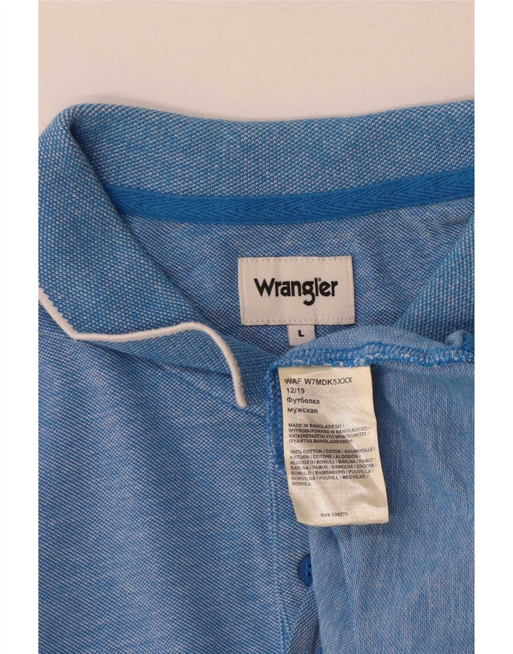 Polo da uomo Wrangler grande in cotone blu