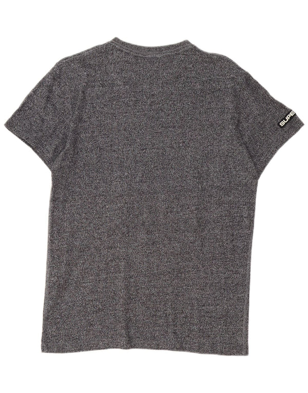 T-shirt grafica da uomo Superdry Top in cotone chiazzato grigio medio