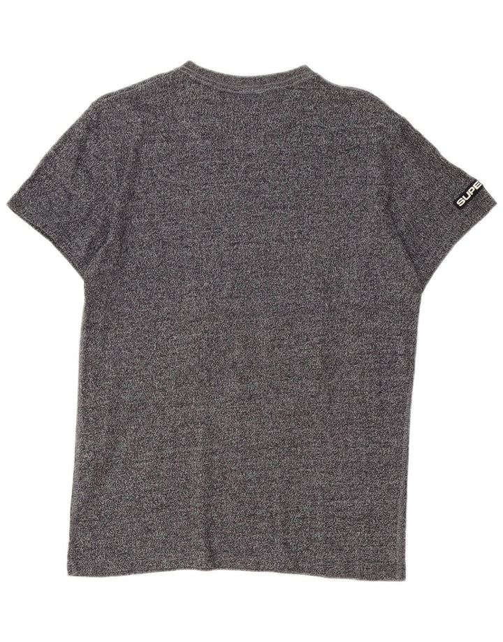 T-shirt grafica da uomo Superdry Top in cotone chiazzato grigio medio
